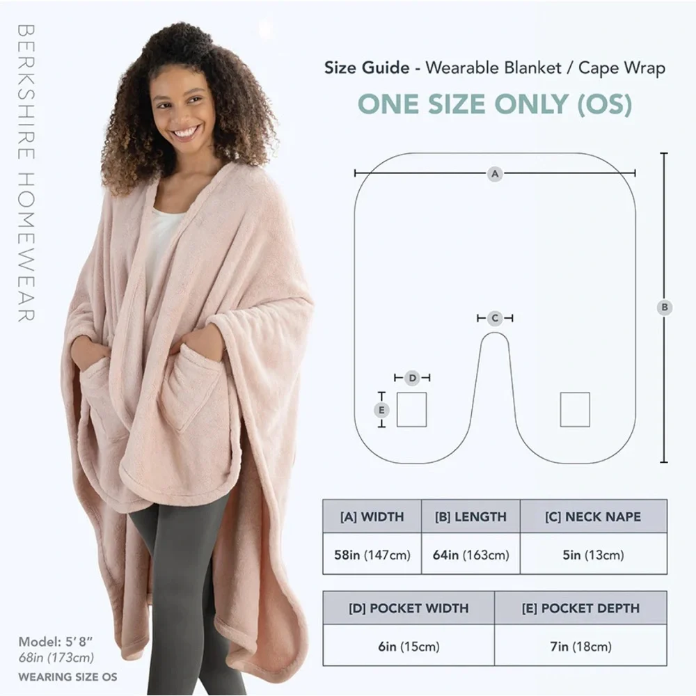 Berkshire Blanket & Home Co. Sherpa Buffalo Plaid Cape Wrap NWT - Picture 2 of 10